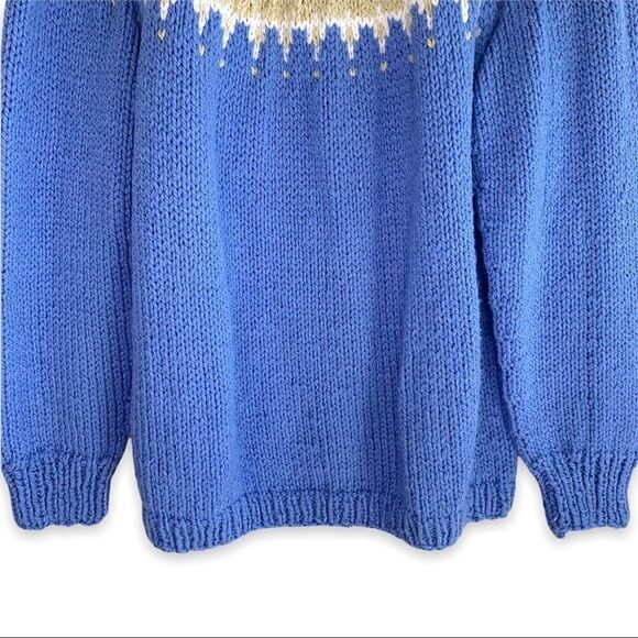 Hand KnitĀ š§¶ 100% CottonāFishermanās Fair IsleāSweater - Picture 3 of 8
